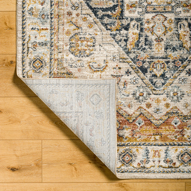 Surya Beckham Bcm-2300 Off-White, Amber, Charcoal, Light Slate, Ice Blue, Medium Brown Rug.