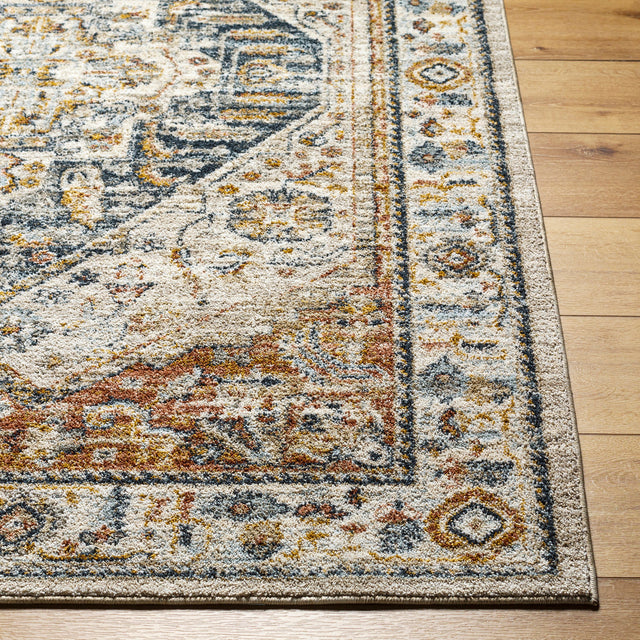 Surya Beckham Bcm-2300 Off-White, Amber, Charcoal, Light Slate, Ice Blue, Medium Brown Rug.