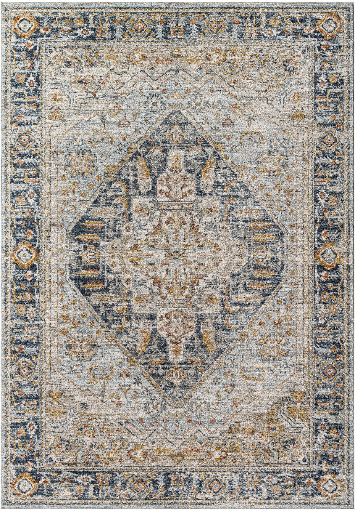 Surya Beckham Bcm-2302 Charcoal, Off-White, Light Slate, Ice Blue, Amber, Medium Brown Rug.
