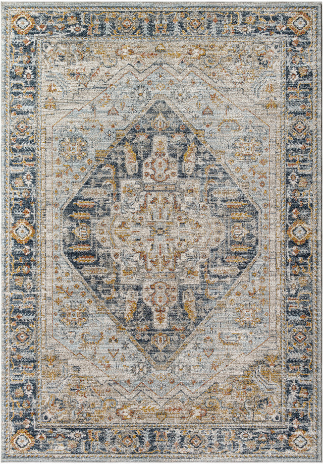 Surya Beckham Bcm-2302 Charcoal, Off-White, Light Slate, Ice Blue, Amber, Medium Brown Rug.