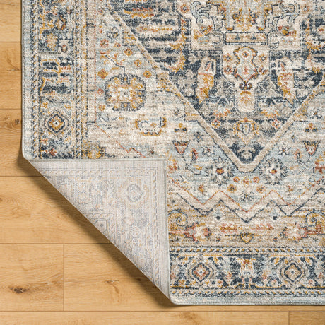 Surya Beckham Bcm-2302 Charcoal, Off-White, Light Slate, Ice Blue, Amber, Medium Brown Rug.