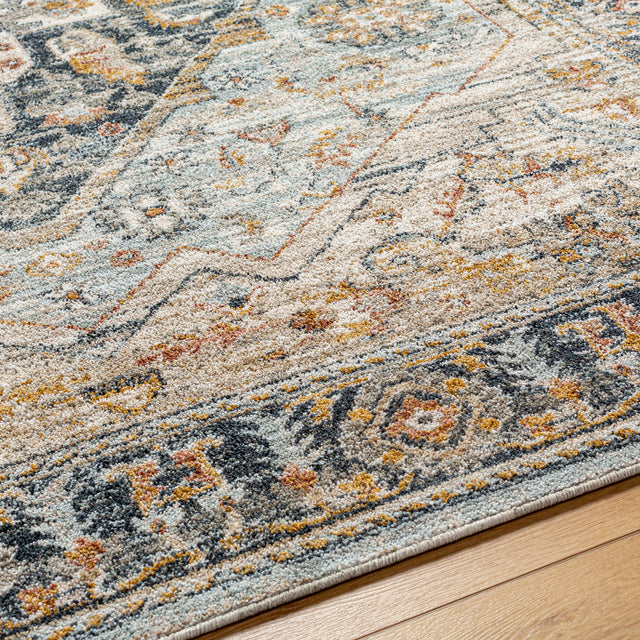 Surya Beckham Bcm-2302 Charcoal, Off-White, Light Slate, Ice Blue, Amber, Medium Brown Rug.