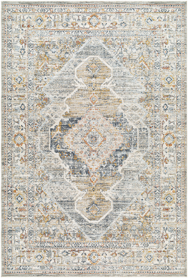 Surya Beckham Bcm-2303 Charcoal, Off-White, Light Slate, Ice Blue, Amber, Medium Brown Rug.