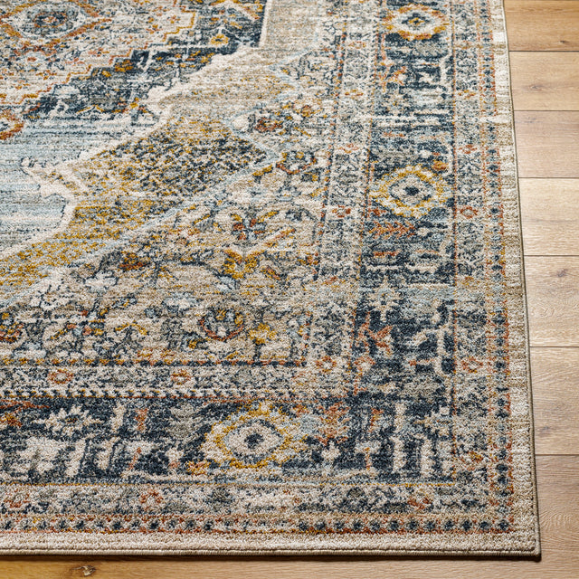 Surya Beckham Bcm-2304 Charcoal, Off-White, Light Slate, Amber, Ice Blue, Medium Brown Rug.