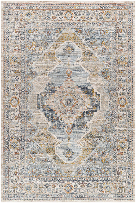 Surya Beckham Bcm-2305 Charcoal, Off-White, Light Slate, Amber, Ice Blue, Medium Brown Rug.