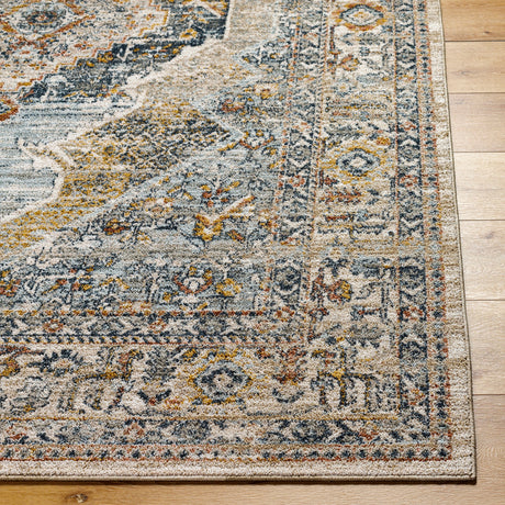 Surya Beckham Bcm-2305 Charcoal, Off-White, Light Slate, Amber, Ice Blue, Medium Brown Rug.