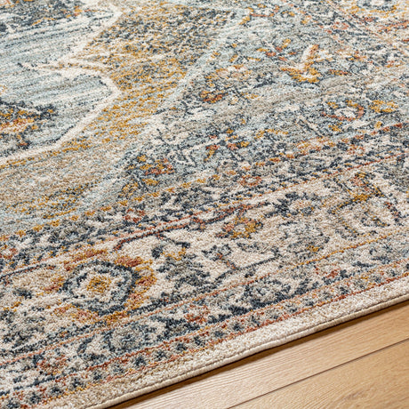 Surya Beckham Bcm-2305 Charcoal, Off-White, Light Slate, Amber, Ice Blue, Medium Brown Rug.