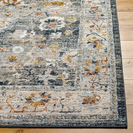 Surya Beckham Bcm-2306 Medium Gray, Ice Blue, Off-White, Charcoal, Medium Brown, Amber Rug.