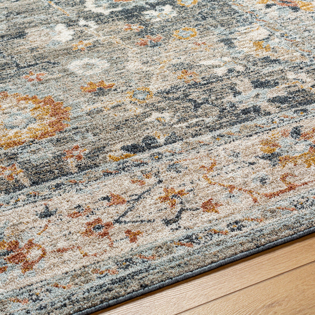 Surya Beckham Bcm-2306 Medium Gray, Ice Blue, Off-White, Charcoal, Medium Brown, Amber Rug.