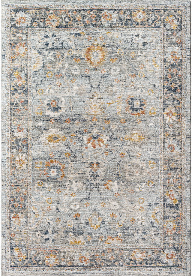 Surya Beckham Bcm-2307 Ice Blue, Off-White, Medium Gray, Charcoal, Medium Brown, Amber Rug.