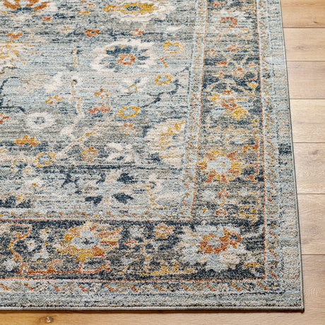 Surya Beckham Bcm-2307 Ice Blue, Off-White, Medium Gray, Charcoal, Medium Brown, Amber Rug.