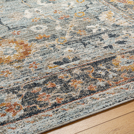 Surya Beckham Bcm-2307 Ice Blue, Off-White, Medium Gray, Charcoal, Medium Brown, Amber Rug.