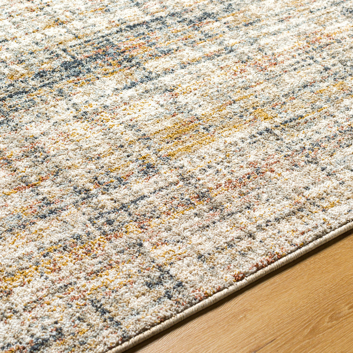 Surya Beckham Bcm-2312 Off-White, Light Slate, Ice Blue, Charcoal, Amber, Medium Brown Rug.