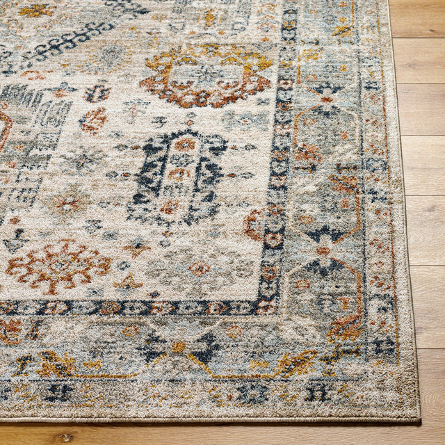 Surya Beckham Bcm-2313 Off-White, Medium Gray, Ice Blue, Charcoal, Amber, Medium Brown Rug.