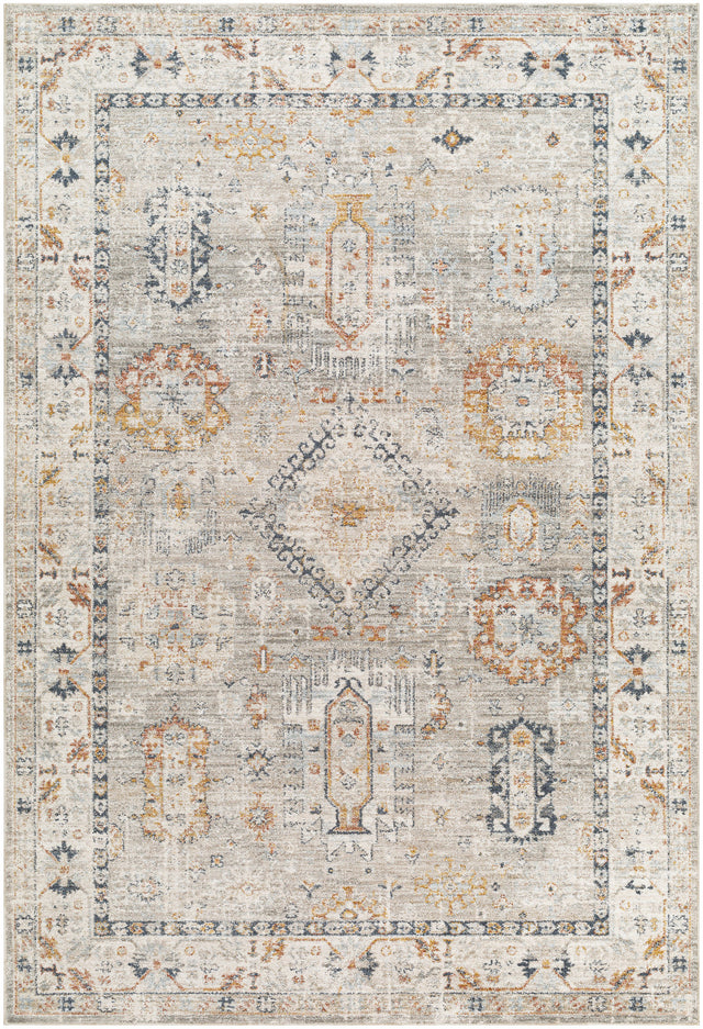 Surya Beckham Bcm-2315 Light Slate, Off-White, Ice Blue, Charcoal, Amber, Medium Brown Rug.