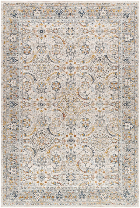 Surya Beckham Bcm-2316 Off-White, Medium Gray, Ice Blue, Charcoal, Amber, Medium Brown Rug.