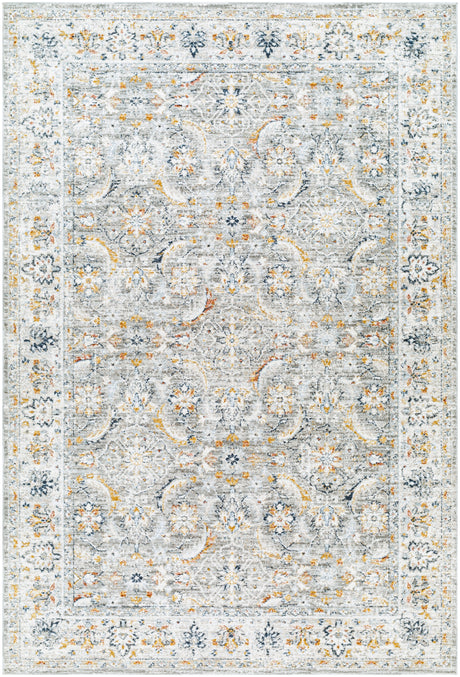 Surya Beckham Bcm-2317 Medium Gray, Off-White, Ice Blue, Amber, Charcoal, Medium Brown Rug.