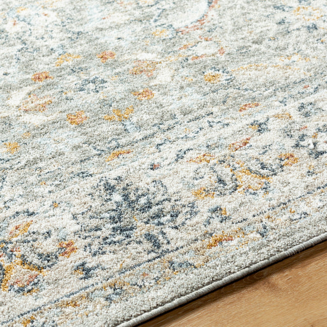 Surya Beckham Bcm-2317 Medium Gray, Off-White, Ice Blue, Amber, Charcoal, Medium Brown Rug.