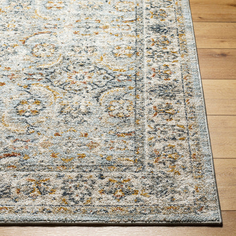 Surya Beckham Bcm-2318 Ice Blue, Off-White, Light Slate, Charcoal, Amber, Medium Brown Rug.