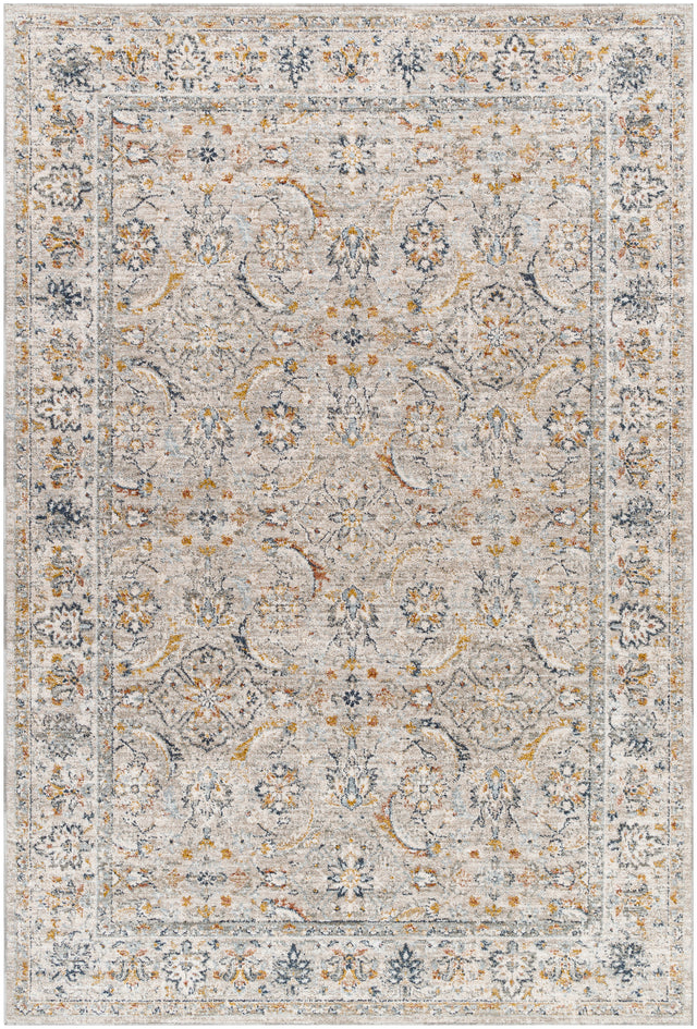 Surya Beckham Bcm-2319 Light Slate, Off-White, Ice Blue, Charcoal, Amber, Medium Brown Rug.