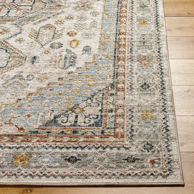 Surya Beckham Bcm-2321 Off-White, Light Slate, Ice Blue, Medium Brown, Charcoal, Amber Rug.