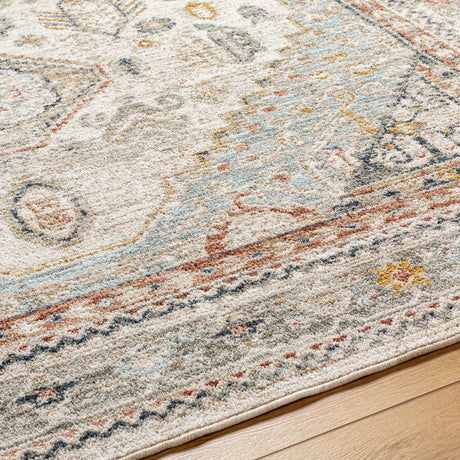 Surya Beckham Bcm-2321 Off-White, Light Slate, Ice Blue, Medium Brown, Charcoal, Amber Rug.