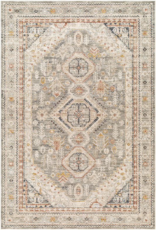 Surya Beckham Bcm-2324 Medium Gray, Off-White, Ice Blue, Charcoal, Medium Brown, Amber Area Rug