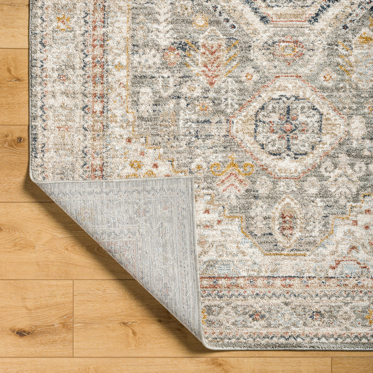 Surya Beckham Bcm-2324 Medium Gray, Off-White, Ice Blue, Charcoal, Medium Brown, Amber Rug.