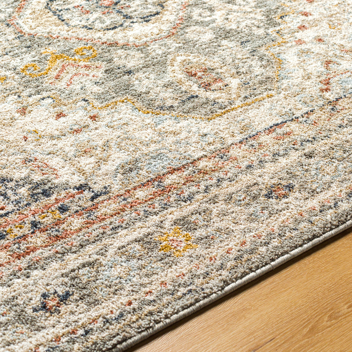 Surya Beckham Bcm-2324 Medium Gray, Off-White, Ice Blue, Charcoal, Medium Brown, Amber Rug.