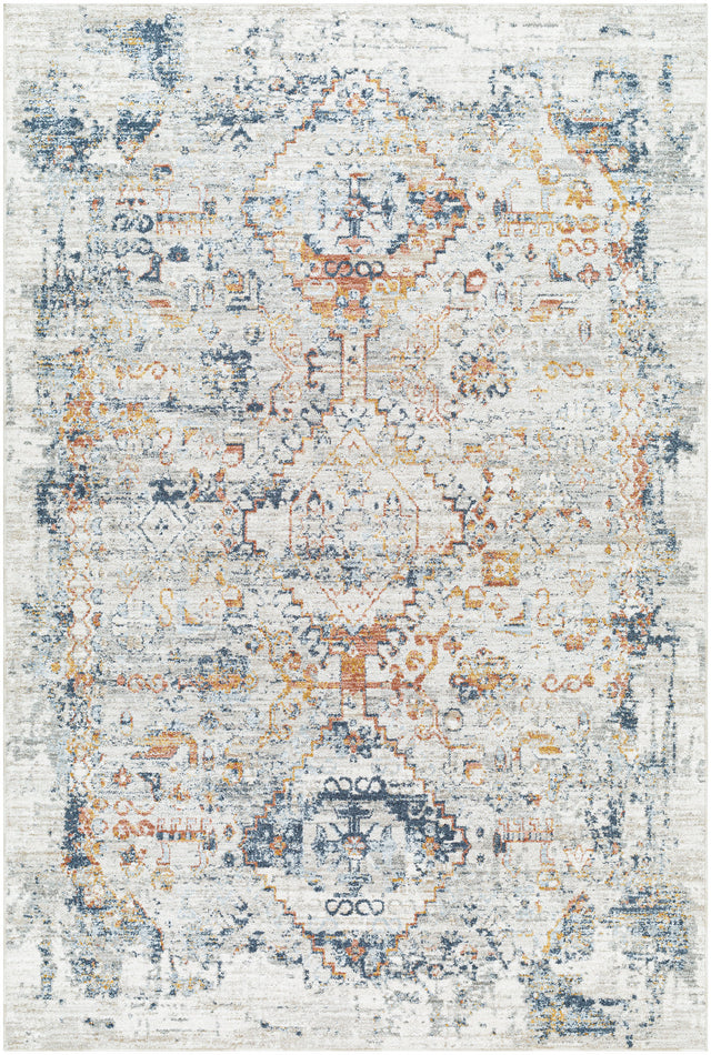 Surya Beckham Bcm-2325 Light Slate, Off-White, Charcoal, Ice Blue, Amber, Medium Brown Rug.