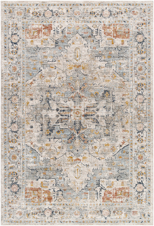 Surya Beckham Bcm-2328 Light Slate, Off-White, Ice Blue, Charcoal, Amber, Medium Brown Area Rug