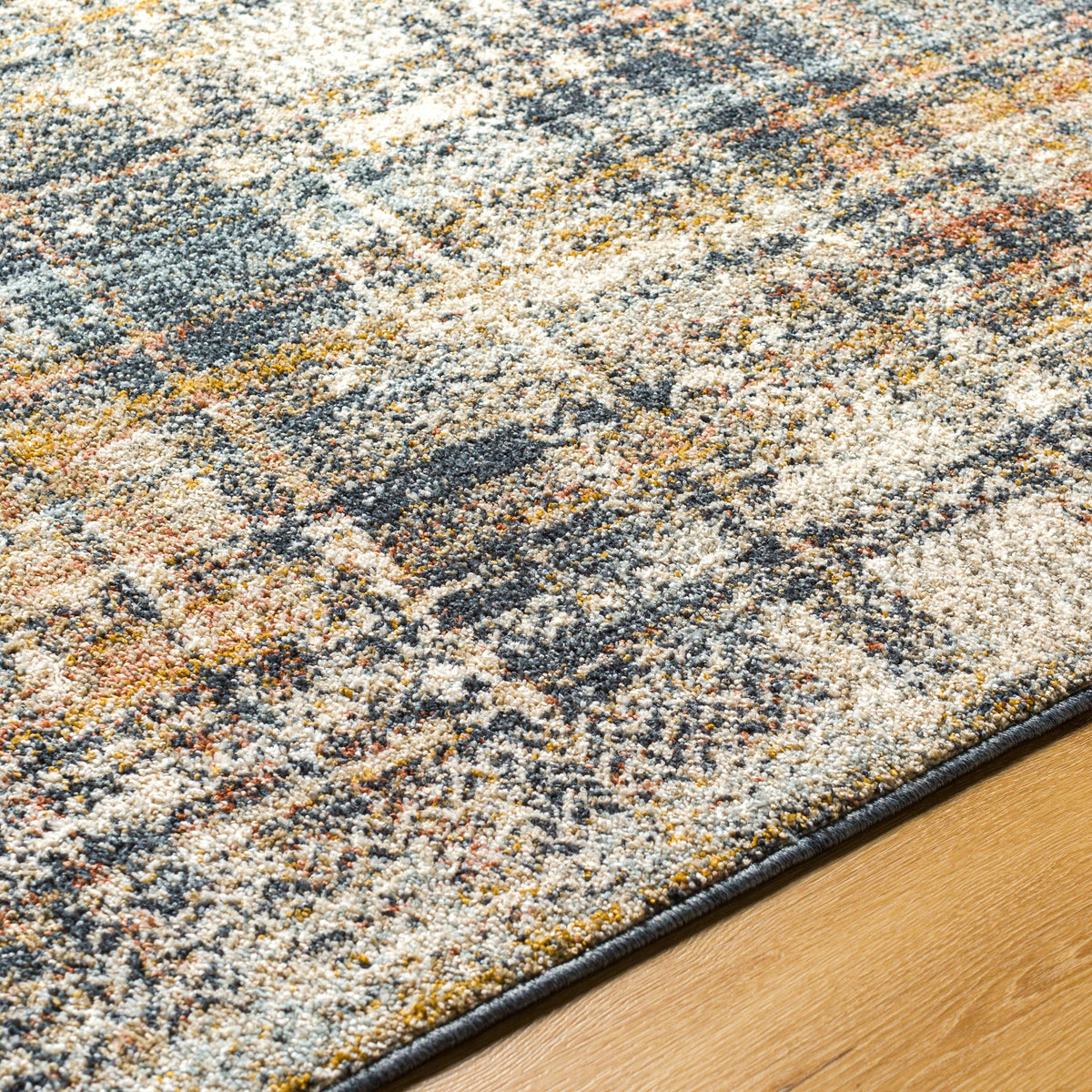 Surya Beckham Bcm-2331 Charcoal, Off-White, Ice Blue, Amber, Medium Gray Rug.