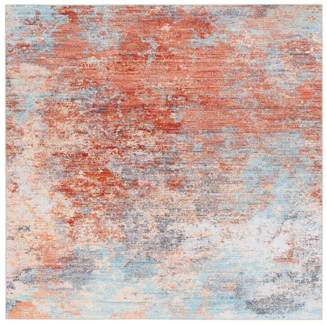 Safavieh Tacoma 6'-0" x 6'-0" Rug in Rust / Aqua