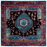 Safavieh Vintage Hamadan 6'-7" x 6'-7" Rug in Turquoise / Black