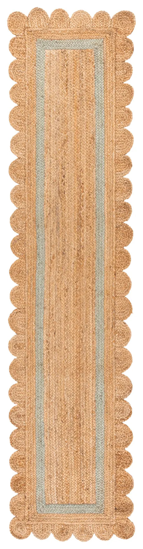 Safavieh Natural Fiber 2'-3" x 9'-0" Rug in Natural / Light Blue