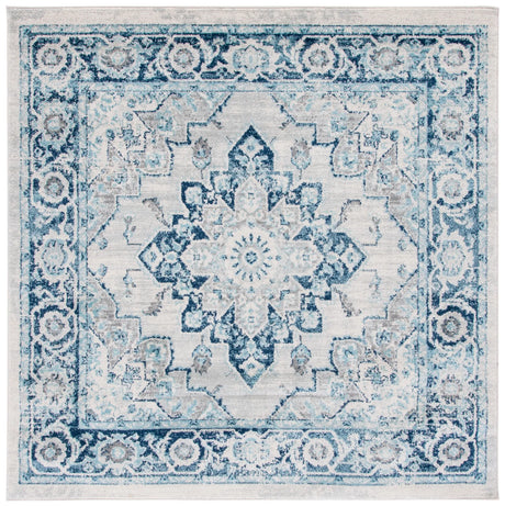 Safavieh Tulum 6'-7" x 6'-7" Rug in Ivory / Blue