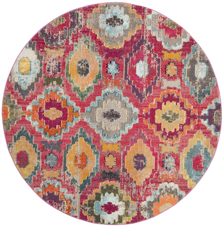 Safavieh Monaco 6'-7" x 6'-7" Rug in Red / Blue