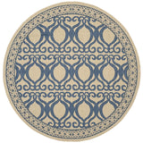 Safavieh Courtyard 6'-7" x 6'-7" Rug in Natural / Blue