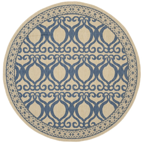 Safavieh Courtyard 6'-7" x 6'-7" Rug in Natural / Blue