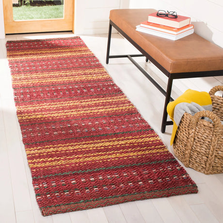 Safavieh Natural Fiber 2'-6" x 8'-0" Rug in Red / Gold