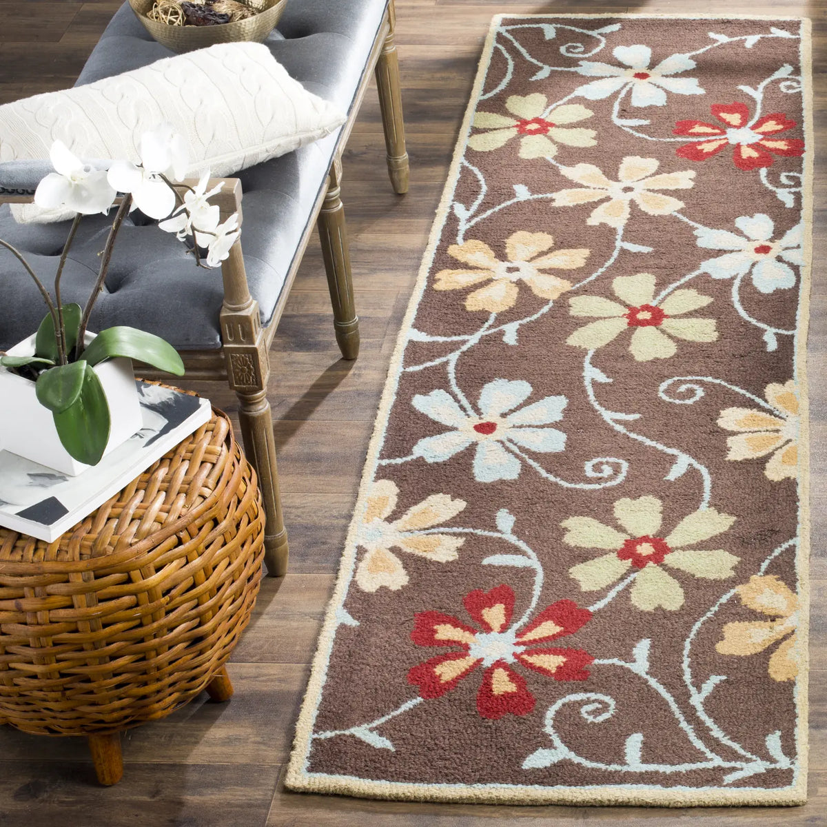 Safavieh Blossom 2'-3" x 8'-0" Rug in Brown / Multi