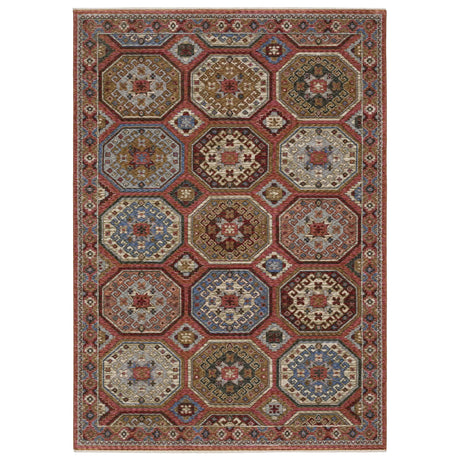 Oriental Weavers Sphinx HASTINGS HA05R Pink Geometric Rugs - main flat