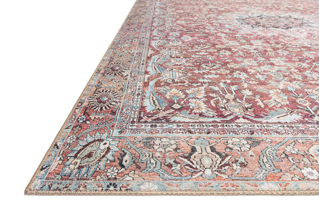 Loloi Wynter Wyn-05 Tomato/Teal Rugs - rug corner