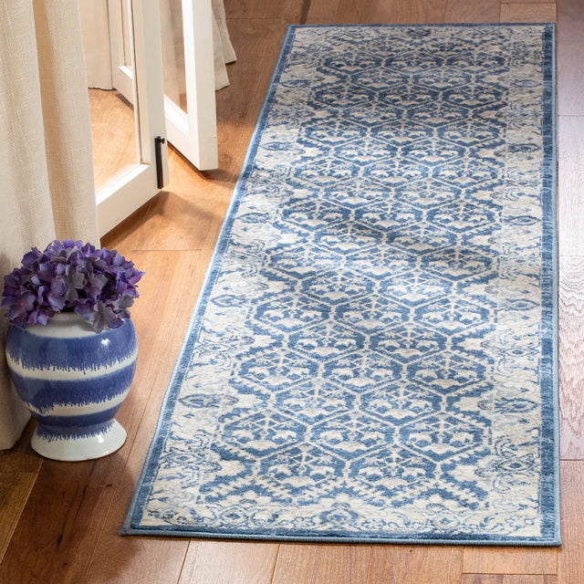 Safavieh Brentwood 2'-0" x 10'-0" Rug in Navy / Light Grey
