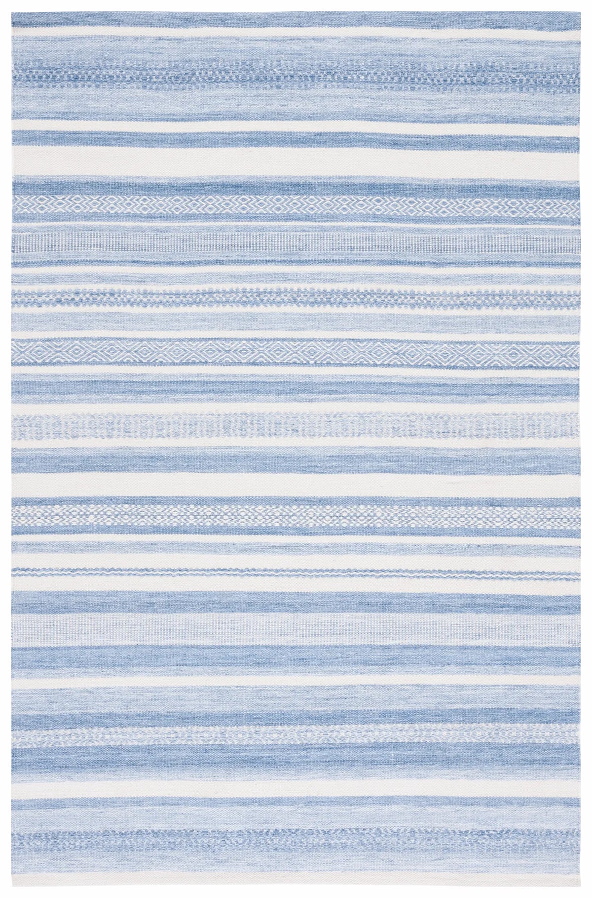 Safavieh Striped Kilim 4'-0" x 6'-0" Rug in Blue / Ivory