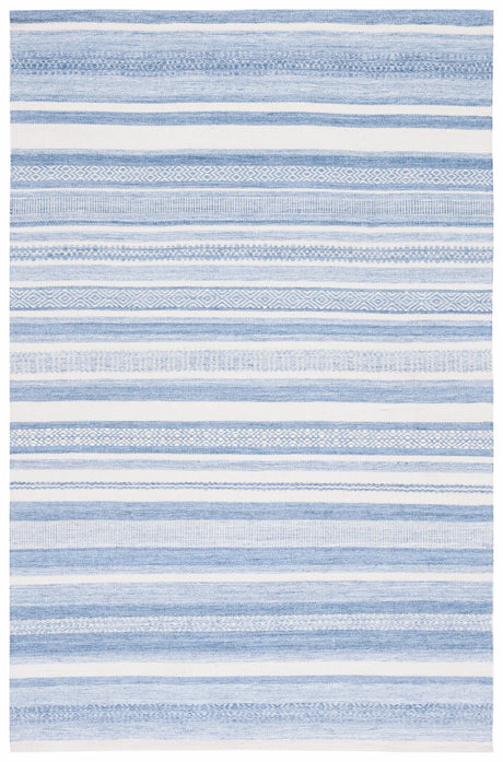 Safavieh Striped Kilim 4'-0" x 6'-0" Rug in Blue / Ivory