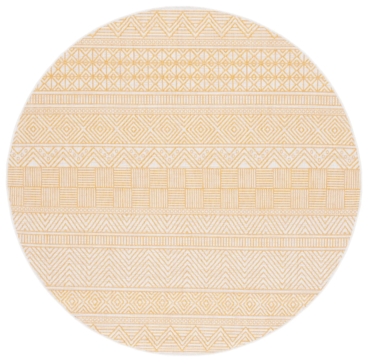 Safavieh Courtyard 6'-7" x 6'-7" Rug in Beige / Gold