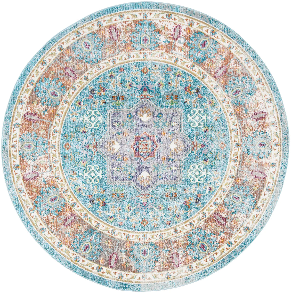 Safavieh Aria 6'-5" x 6'-5" Rug in Blue / Creme