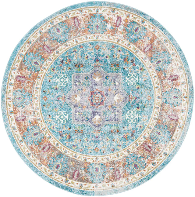 Safavieh Aria 6'-5" x 6'-5" Rug in Blue / Creme