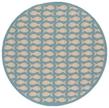 Safavieh Courtyard 5'-3" x 5'-3" Rug in Aqua / Beige